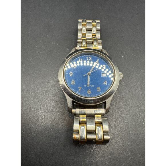 Vtg Timex Indiglo Men\'s Blue/Date Dial Stainless Steel Watch W/R 30M 35.4mm main image 4